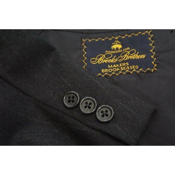 Brooks Brothers Makers Brooksease Gray Chalkstriped 2 Pc Suit Jacket Pants 42R